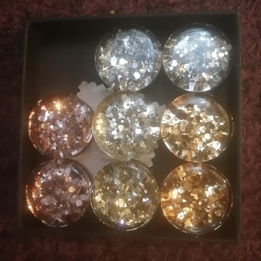 1 inch brand new metallic spacers, gages, earings